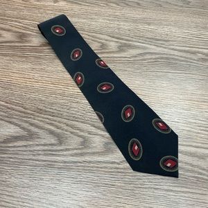 Giorgio Armani Black w/ Tan & Red Oval Tie